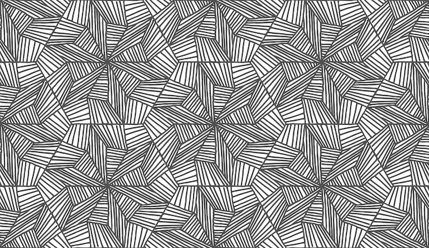 Patrón hexagonal de líneas en estilo abstracto sobre fondo blanco Patrón de rayas de vector de impresión monocromática Muestra de repetición perfecta de patrón hexagonal Ornamento geométrico abstracto