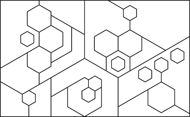 patrón hexagonal negro y blanco para la decoración