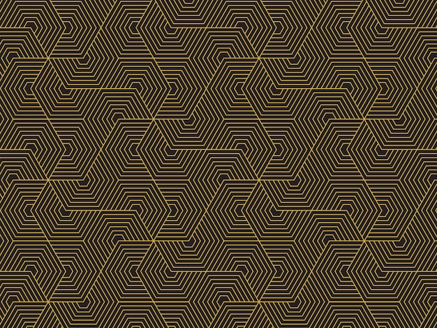 Patrón hexagonal de oro geométrico