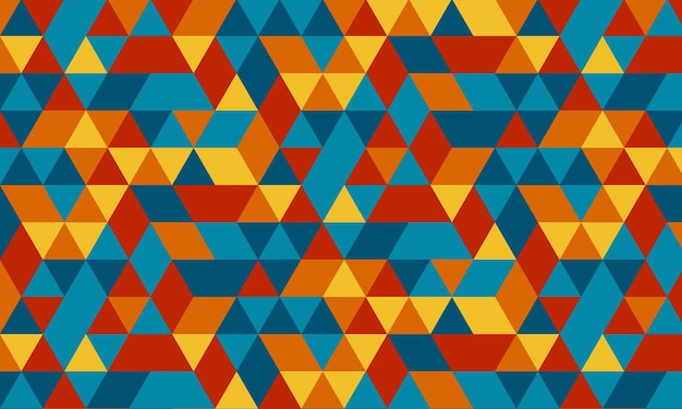 Vector patrón hexagonal triangular con colores retro muy adecuado para fondos, papel pintado y decoración