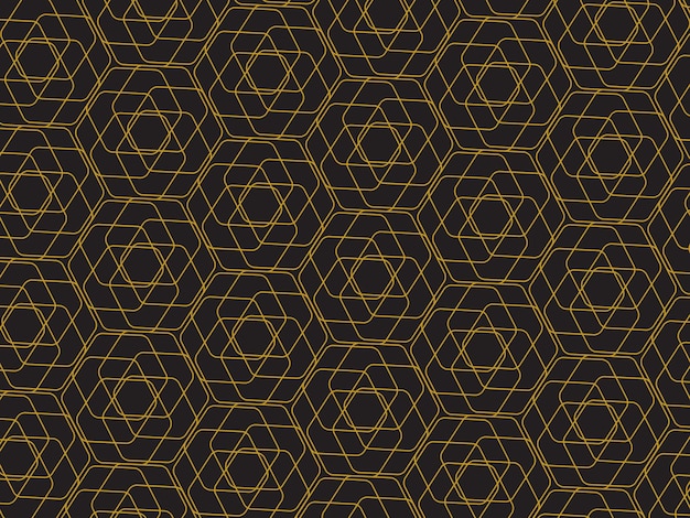 Patrón de hexágono geométrico dorado