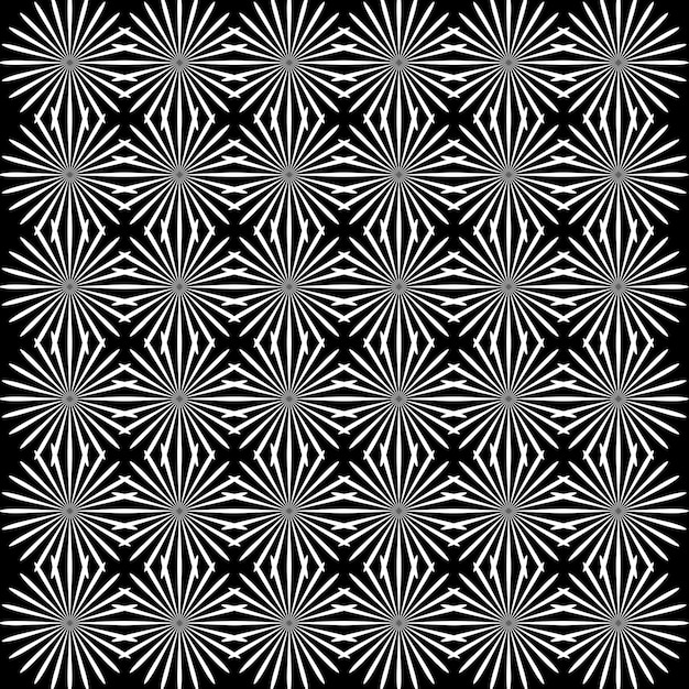 Patrón hipnótico abstracto con líneas de rayas blancas y negras. Fondo psicodélico.