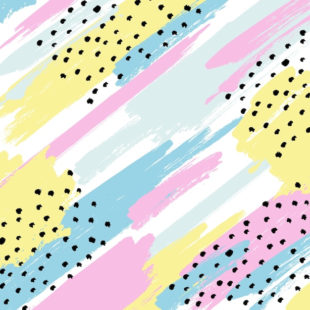 Patrón de hipster de pincel dibujado a mano en vector Impresión de fantasía de pinceladas geométricas con estilo