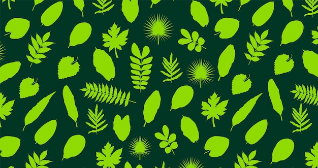 Patrón de hoja de árbol verde Ilustración vectorial de fondo