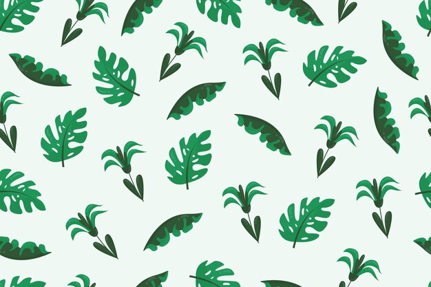 patrón de hoja verde abstracto dibujado a mano por vector