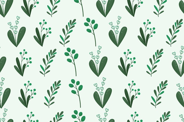 patrón de hoja verde abstracto dibujado a mano por vector