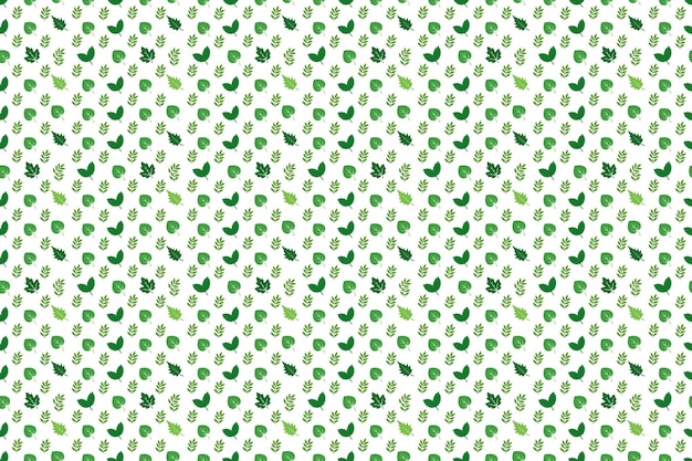 Patrón de hoja verde sin costuras en fondo blanco para diseños con temas naturales