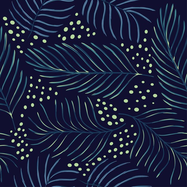patrón de hojas abstractas dibujado a mano para papel de envoltura de fondo textil