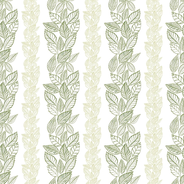Patrón de hojas sin costura papel tapiz floral vector dibujado a mano