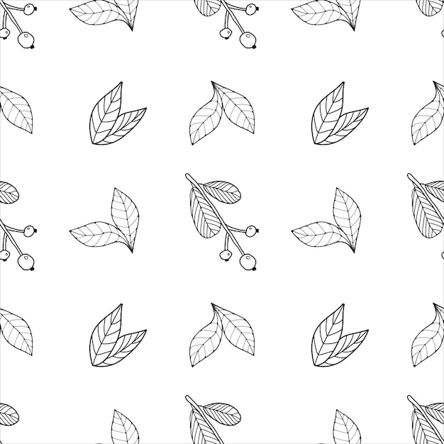 Patrón de hojas de serbal vectorial sin costuras Perfecto para empaquetar tela de papel artesanal