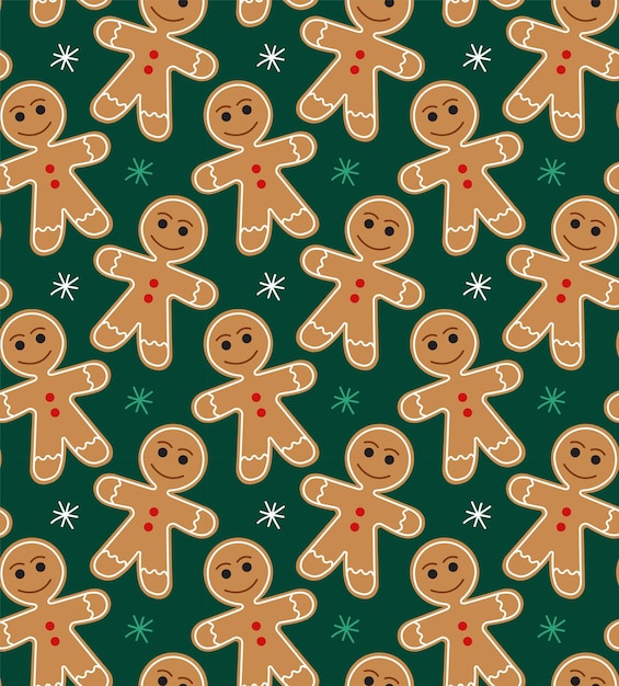 Patrón de hombre de pan de jengibre de Navidad de invierno