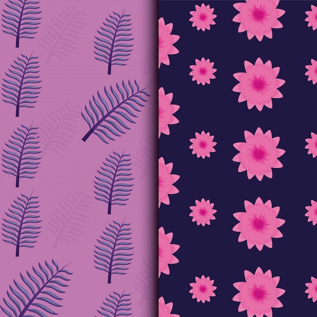 Patrón de icono de hojas tropicales