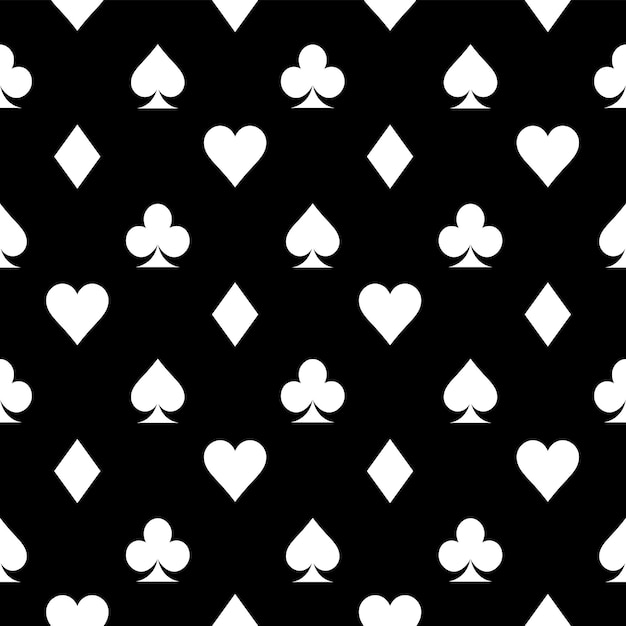 patrón de icono de tarjeta fondo vectorial de papel de pared trajes de tarjeta patrón sin costuras ilustración vectorial