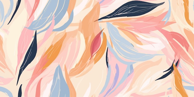 Patrón de ilustración artística de verano abstracto en pastel, collage creativo, patrón contemporáneo sin costuras