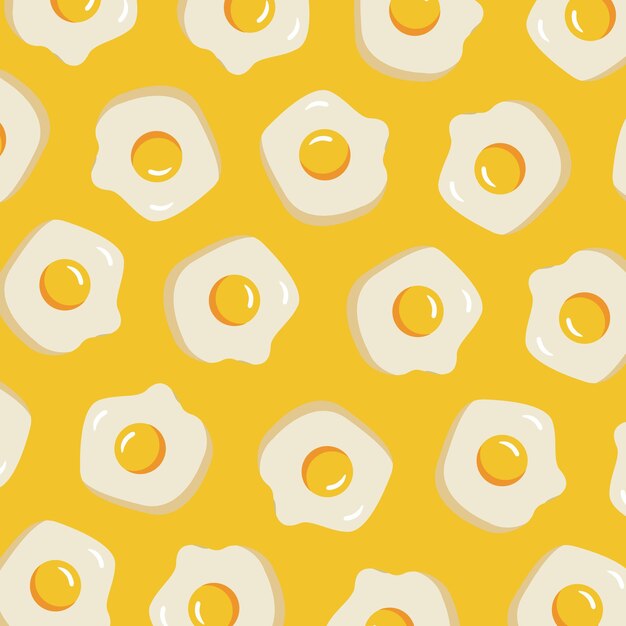Patrón de ilustración de comida de huevo cocido