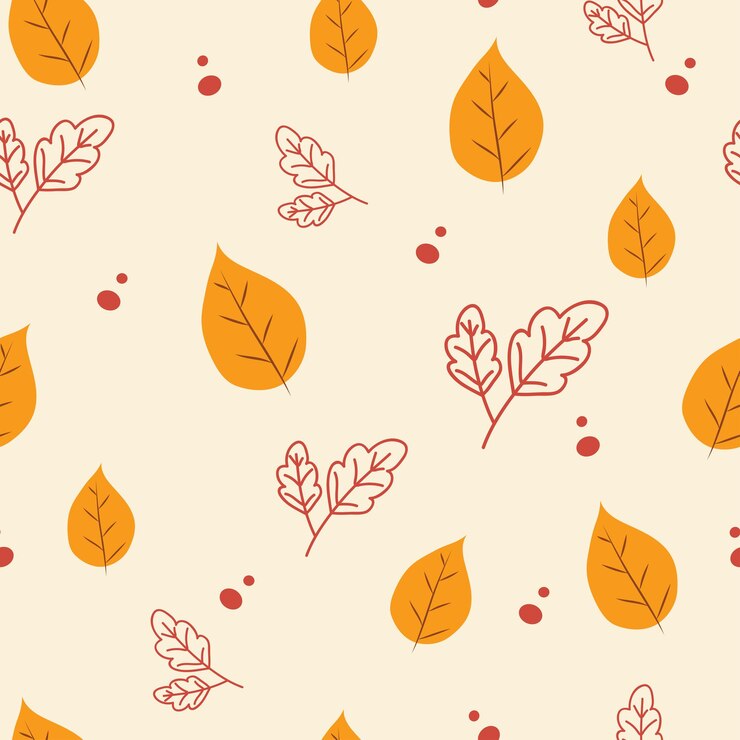 Patrón de ilustración de estilo Matisse de hojas de otoño de arce colorido