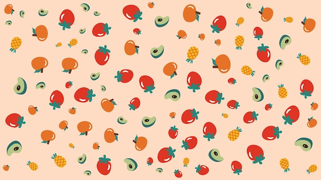 patrón de ilustración de fruta de vector colorido