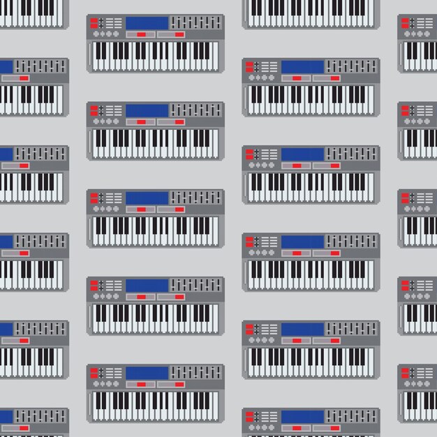 patrón de ilustración de piano de píxeles