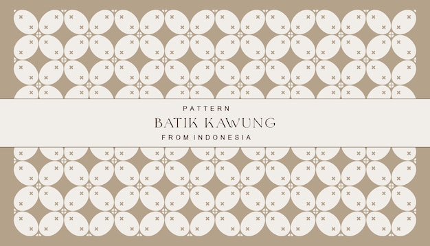 Patrón de ilustración de Vector plano Batik Kawung de Indonesia