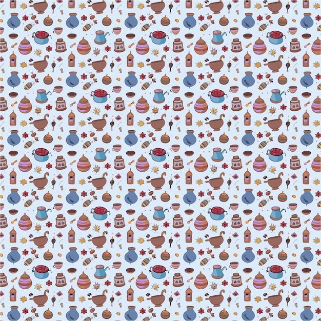 El patrón de ilustración vectorial de objetos islámicos de Ramadán