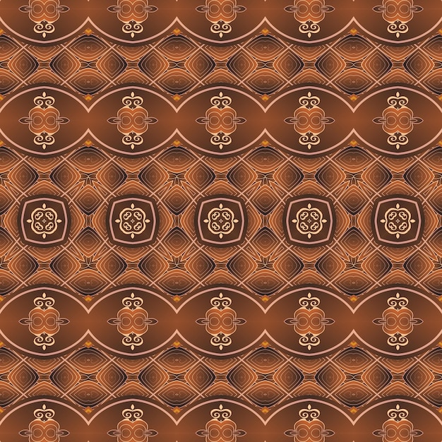 Patrón ilustrado sin costuras hecho de elementos abstractos en marrón beige y negro