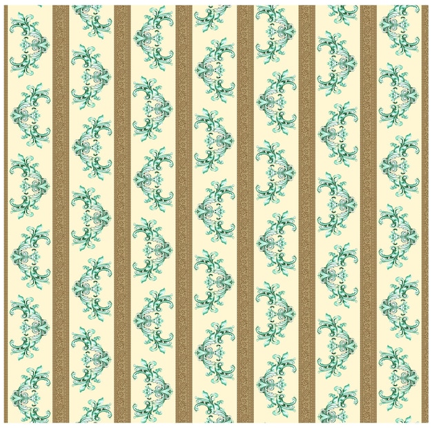 Un patrón impecable con un diseño floral sobre un fondo beige.