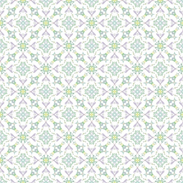 Un patrón impecable con flores y hojas verdes.