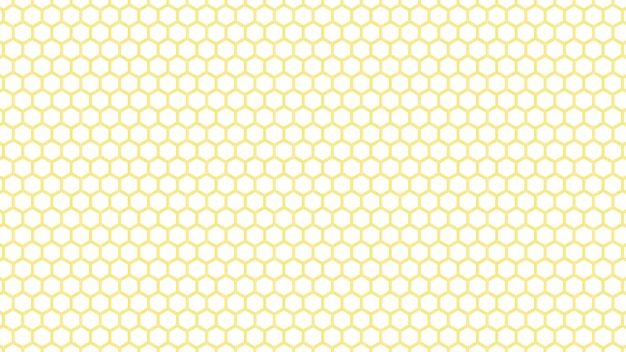 Un patrón impecable de hexágonos blancos con un fondo amarillo.