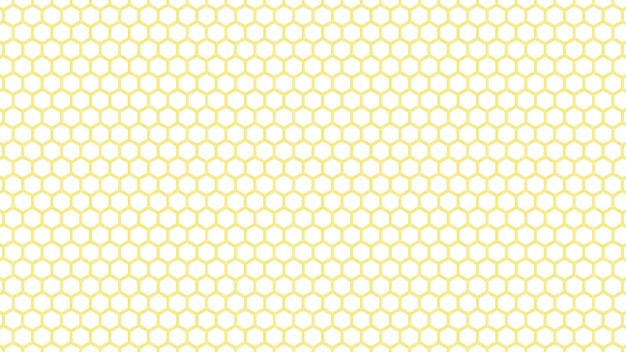 Un patrón impecable de hexágonos blancos con un fondo amarillo.