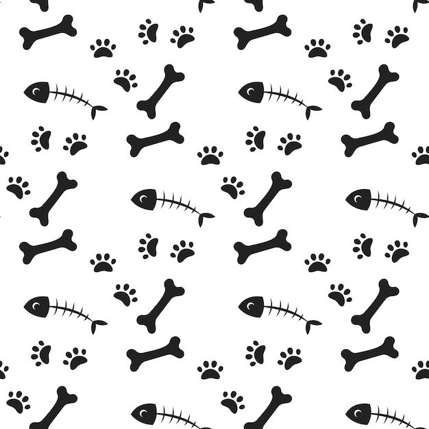Vector patrón de impresión de mascotas