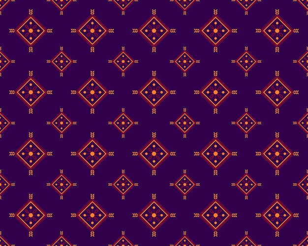 PATRÓN INCONSÚTIL DE ESTILO ÉTNICO, DISEÑO DE PATRÓN DE FORMA DE TRIÁNGULO PÚRPURA Y ROJA, PATRÓN TRIBAL