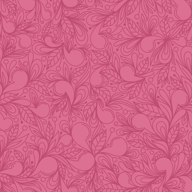 Vector patrón inconsútil rosa con patrón floral en vector