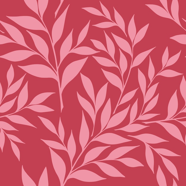 PATRÓN INCONSÚTIL CON RUSKUS SPRIGS SOBRE UN FONDO ROSADO EN UN VECTOR