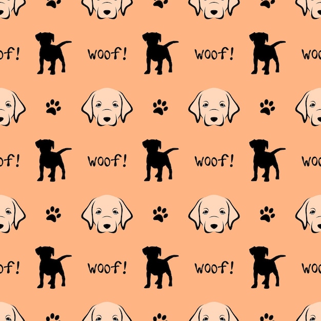 Patrón sin inconvenientes compuesto por lindos labradores como papel tapiz, diseño de portada o fondo.