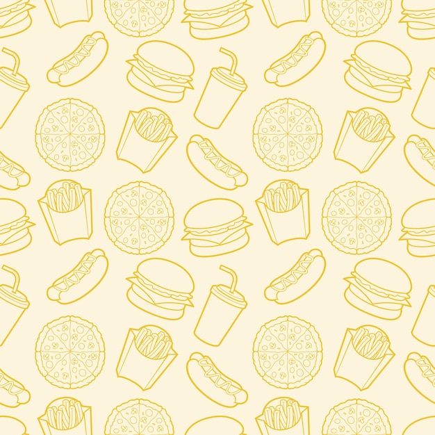 Patrón sin inconvenientes con una hamburguesa, papas fritas y papas fritas.