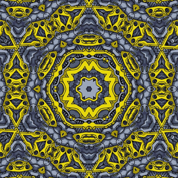 Patrón indio abstracto con mandalas vector fondo rojo