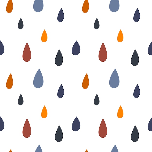 Patrón infantil sin costuras con gotas de lluvia de color Patrón boho para niños Fondo de dibujos animados