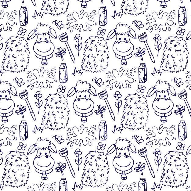 Patrón infantil sin costuras con linda vaca Textura creativa para niños para telas textiles para envolver