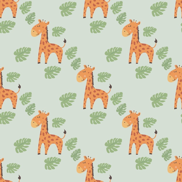 Patrón infantil sin fisuras con linda jirafa Textura creativa para niños para envoltura de tela textil