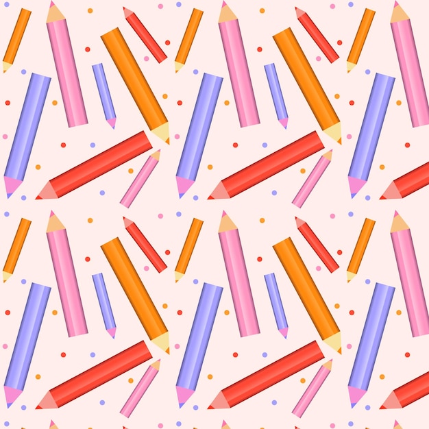 Patrón interminable sin costuras vectorial con lápices de colores