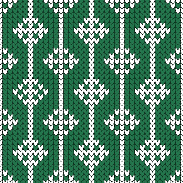 Patrón de invierno sin costuras. Textura de suéter. Verde y blanco.