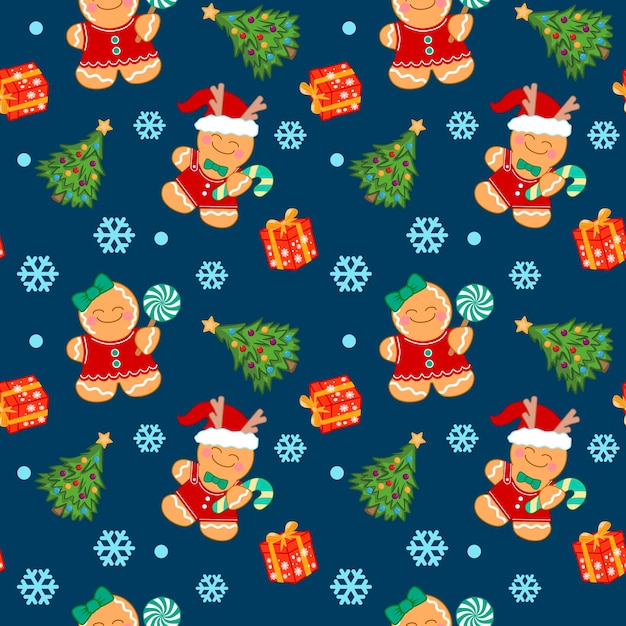 Patrón de invierno navideño sin costuras vectorial para niños