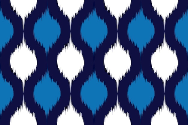 Patrón Kasuri sin costuras en bordado folclórico tribal Arte ikat abstracto étnico