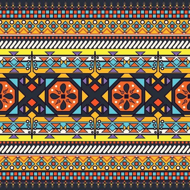 Patrón Kasuri inconsútil en tribaGyp syBordado tribal de figurasIlustración vectorial abstracta de estilo indio/aztecaPatrón sin costuras de rayas étnicasIlustración de adorno texturizadoropa y otros