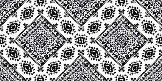 Patrón Kasuri inconsútil en tribaGyp syBordado tribal de figurasIlustración vectorial abstracta de estilo indio/aztecaPatrón sin costuras de rayas étnicasIlustración de adorno texturizadoropa y otros
