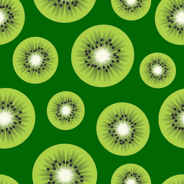 Vector patrón de kiwi verde