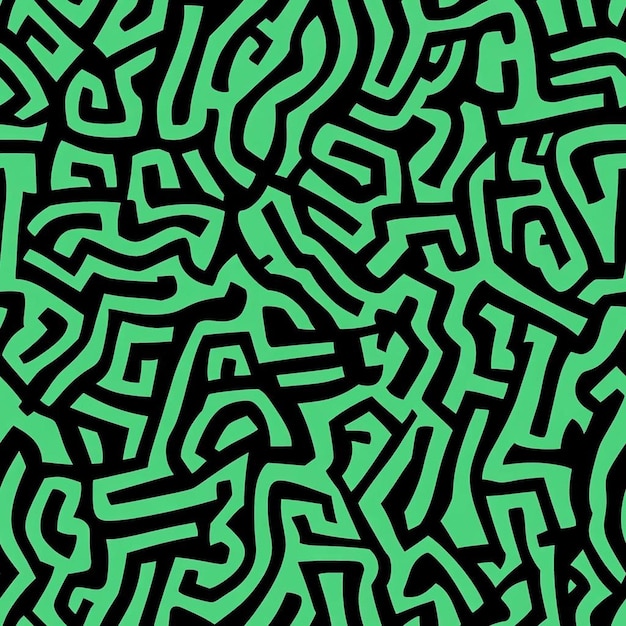 Patrón de laberinto verde abstracto