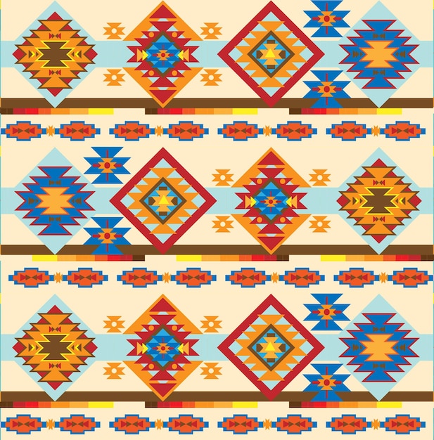Patrón de ladrillo navajo tribal inconsútil estilo indio