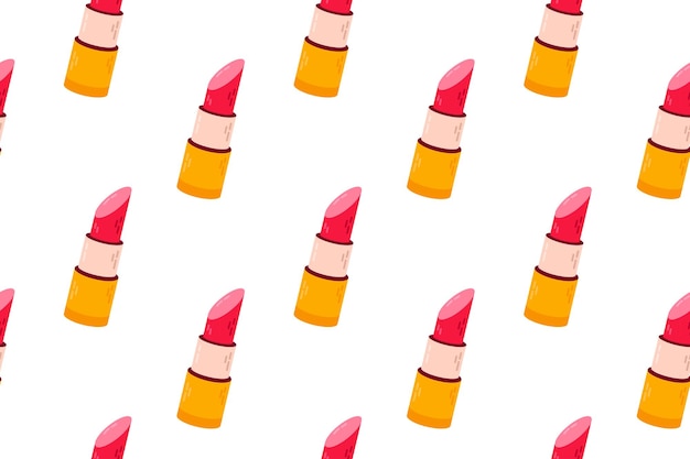 Patrón de lápices labiales que simbolizan la belleza para diseños cosméticos accesorios de moda