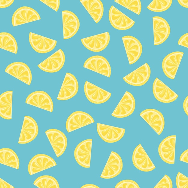 Patrón de limón sin costuras. Fondo brillante para imprimir sobre tela, papel tapiz y papel. Vector